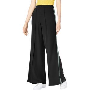 Project 28 Womens Pleated Front Casual Wide Leg Pants, black, S